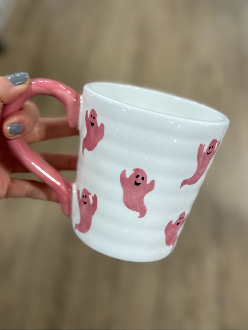 Pink Ghost Ceramic Mug